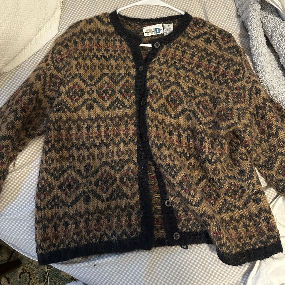 Patterned Wool Cardigan